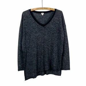Aritzia Wilfred Womens Small Sherbrooke Sweater Grey Black V Neck Pullover